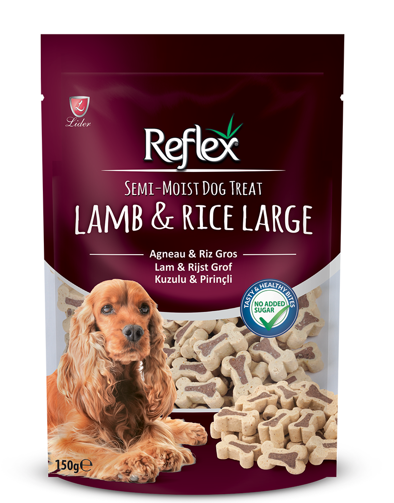 تشویقی سگ رفلکس مدل lamb&rice وزن 150 گرمی